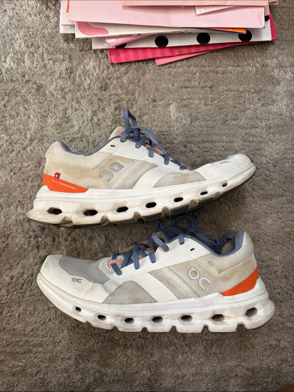 On Running Cloudnova White & Orange Running Shoes